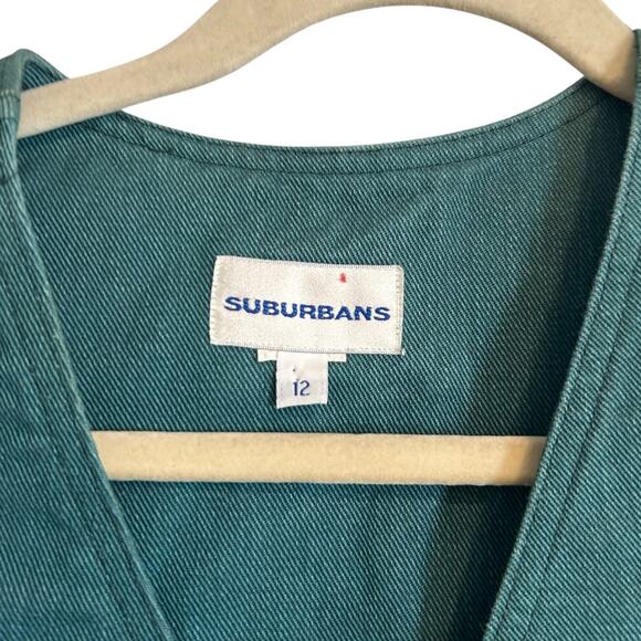 Vintage Forest Green Denim Vest Jeans Set Womens Sz Medium High Waist Corduroy - Picture 9 of 16